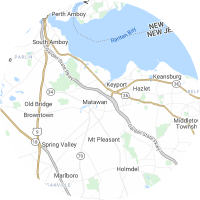 Best gutter installation companies in Aberdeen, NJ map