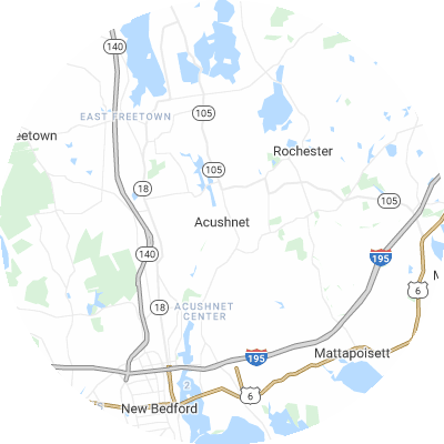 Best roofers in Acushnet, MA map