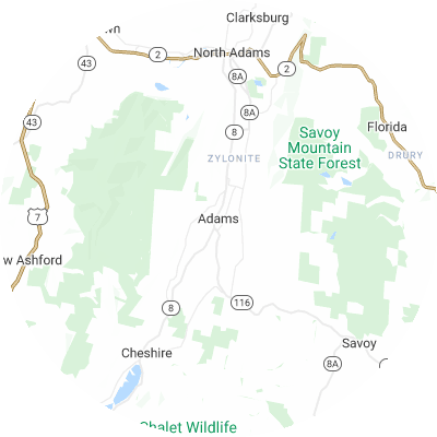 Best tree removal companies in Adams, MA map