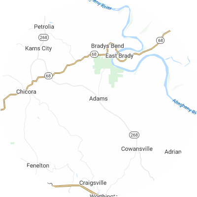 Best pest control companies in Adams, PA map