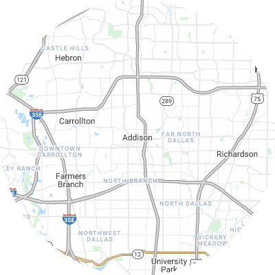 Best moving companies in Addison, TX map