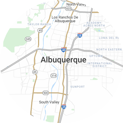 Best window companies in Albuquerque, NM map