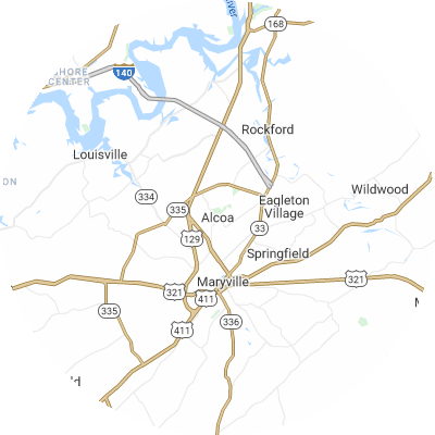 Best tree removal companies in Alcoa, TN map