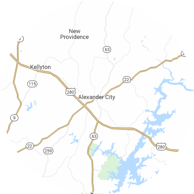 Best moving companies in Alexander City, AL map