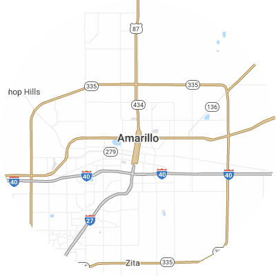 Best window companies in Amarillo, TX map