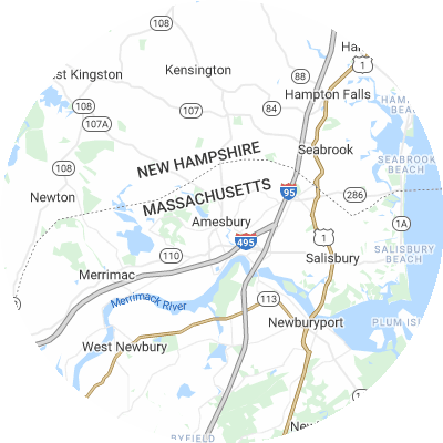 Best moving companies in Amesbury Town, MA map