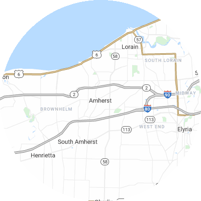 Best lawn companies in Amherst, OH map