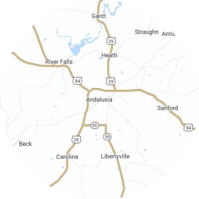 Best roofers in Andalusia, AL map