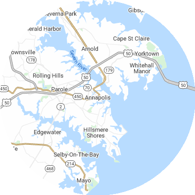 Best plumbers in Annapolis, MD map