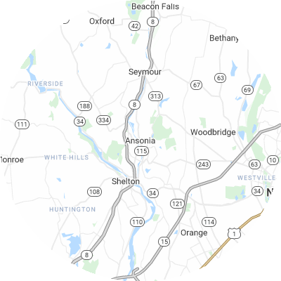 Best window replacement companies in Ansonia, CT map