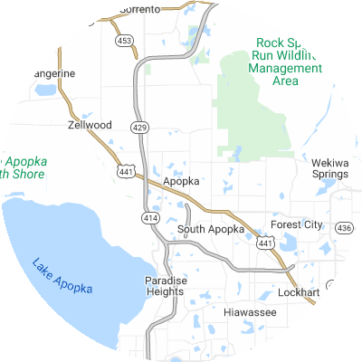 Best pest control companies in Apopka, FL map