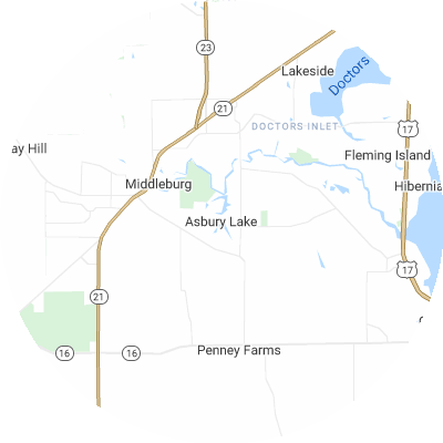 Best plumbers in Asbury Lake, FL map