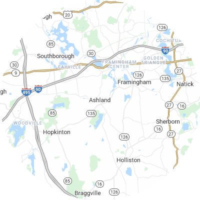 Best gutter cleaners in Ashland, MA map