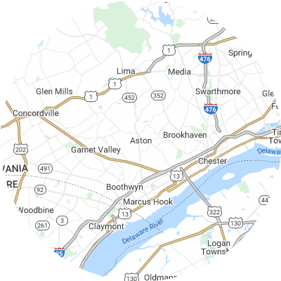 Best gutter cleaners in Aston, PA map