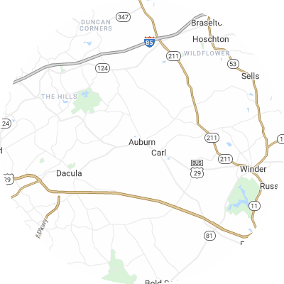 Best moving companies in Auburn, GA map