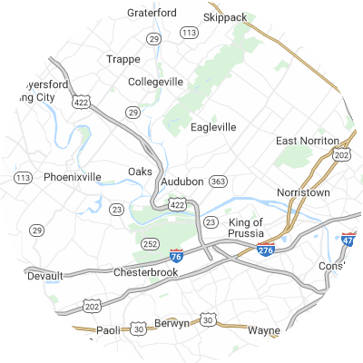 Best moving companies in Audubon, PA map