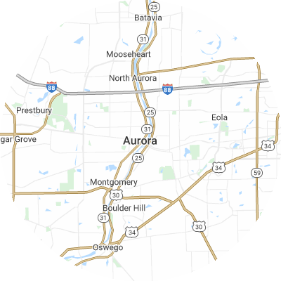 Best gutter companies in Aurora, IL map