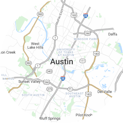 Best window companies in Austin, TX map