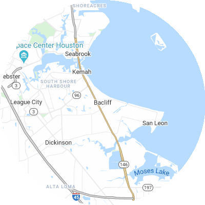 Best lawn care companies in Bacliff, TX map