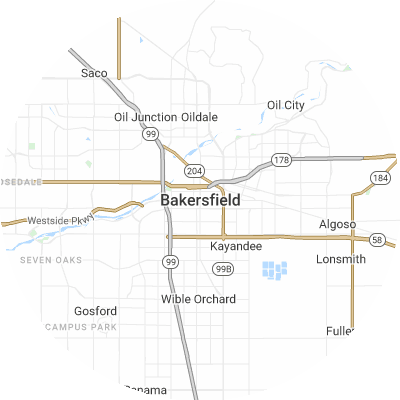 Best moving companies in Bakersfield, CA map