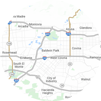 Best pest companies in Baldwin Park, CA map