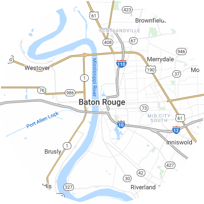 Best roofers in Baton Rouge, LA map