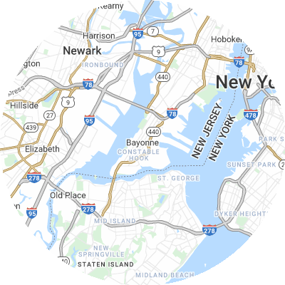 Best moving companies in Bayonne, NJ map