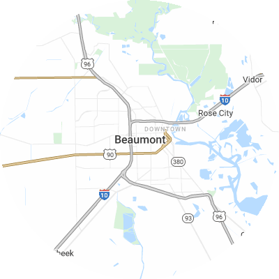Best window companies in Beaumont, TX map