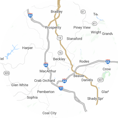 Best window replacement companies in Beckley, WV map