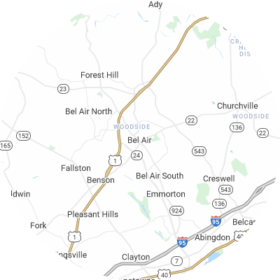 Best roofers in Bel Air, MD map