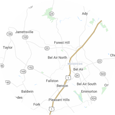 Best Electricians in Bel Air North, MD map
