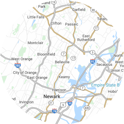 Best roofing companies in Belleville, NJ map