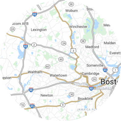 Best moving companies in Belmont, MA map