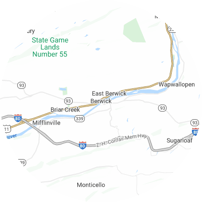 Best moving companies in Berwick, PA map
