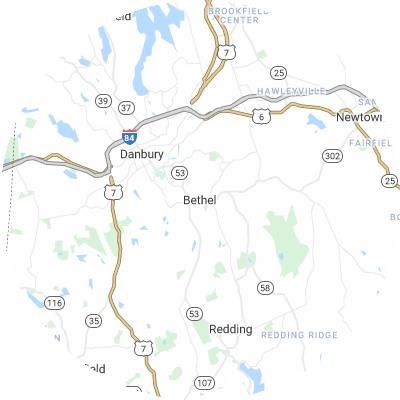 Best lawn care companies in Bethel, CT map