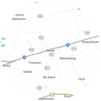 Best moving companies in Bethel, PA map