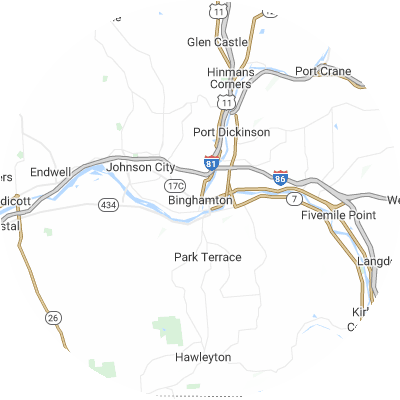 Best moving companies in Binghamton, NY map