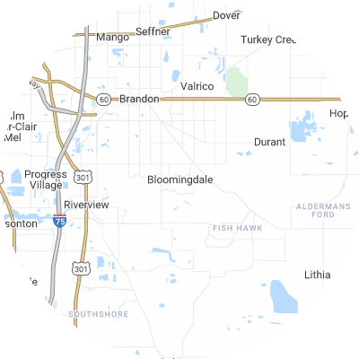 Best roofing companies in Bloomingdale, FL map