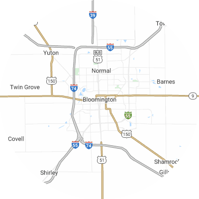 Best pest control companies in Bloomington, IL map
