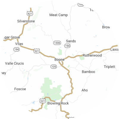 Best lawn care companies in Boone, NC map