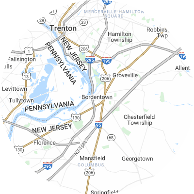 Best window replacement companies in Bordentown, NJ map