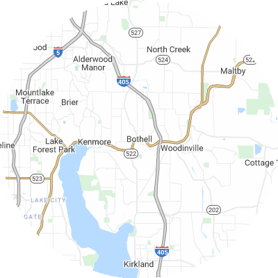Best concrete companies in Bothell East, WA map