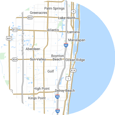 Best window replacement companies in Boynton Beach, FL map