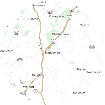 Best moving companies in Brandywine, MD map