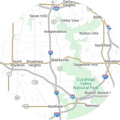 Best moving companies in Brecksville, OH map