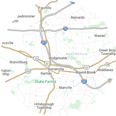 Best roofers in Bridgewater, NJ map