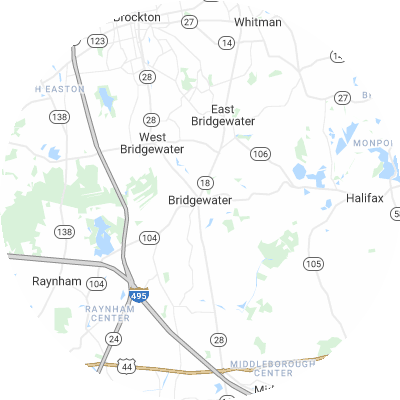 Best window replacement companies in Bridgewater Town, MA map