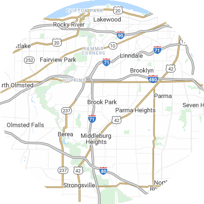 Best lawn care companies in Brook Park, OH map
