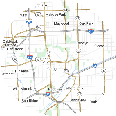 Best plumbers in Brookfield, IL map