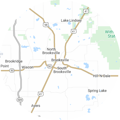 Best moving companies in Brooksville, FL map